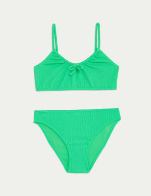 

Girls M&S Collection Crinkle Textured Bikini (6-16 Yrs) - Green, Green
