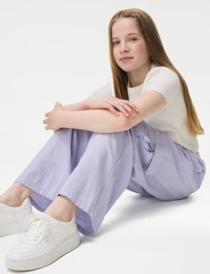

M&S Collection Cargohose mit hohem Leinenanteil und weitem Bein (6-16 Jahre) - Lilac, Lilac