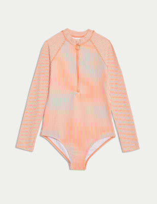 

Girls M&S Collection Striped Long Sleeve Swimsuit (6-16 Yrs) - Coral, Coral