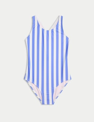 

Girls M&S Collection Striped Swimsuit (6-16 Yrs), Blue Mix