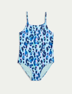 

Girls M&S Collection Leopard Print Swimsuit (6-16 Yrs) - Blue Mix, Blue Mix