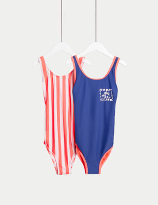 

M&S Collection Pack de 2 trajes de baño Surf Club (6-16 años) - Coral Mix, Coral Mix