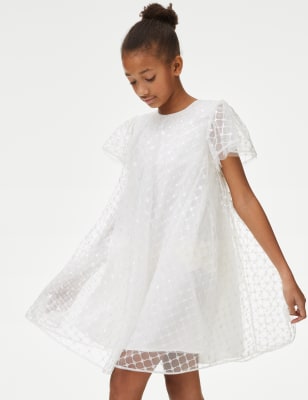 

M&S Collection Kleid mit Pailletten und Muster (7-16 Jahre) - Ivory, Ivory