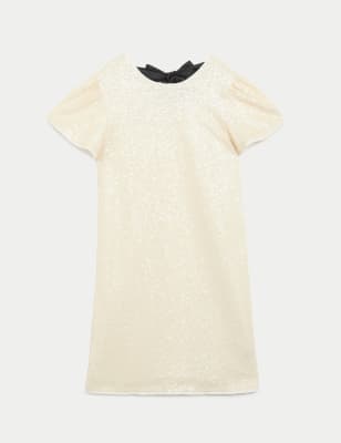 

Girls M&S Collection Sequin Bow Dress (2-16 Yrs) - Neutral, Neutral