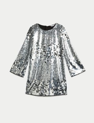 

Girls M&S Collection Sequin Dress (6-16 Yrs) - Silver, Silver