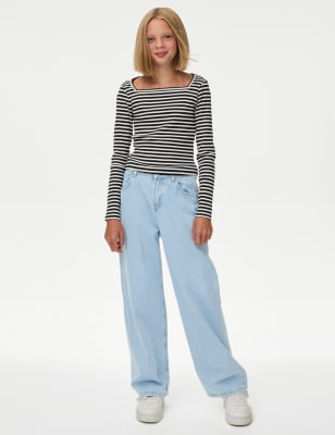 

Girls M&S Collection Wide Leg Denim Jeans (6-16 Yrs), Denim