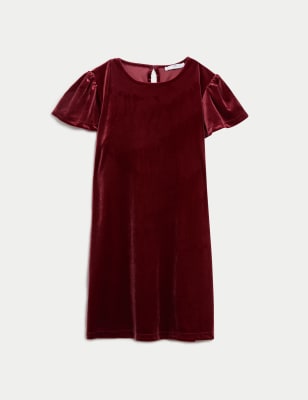 

Girls M&S Collection Velvet Dress (6-16 Yrs) - Red, Red