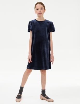 

Girls M&S Collection Velvet Dress (6-16 Yrs) - Navy, Navy