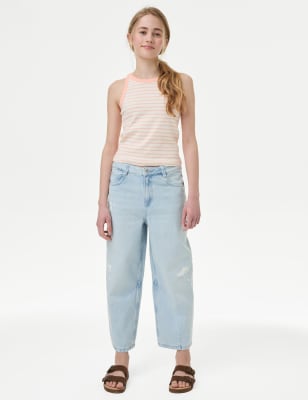 

Girls M&S Collection Balloon Denim Jeans (6-16 Yrs) - Med Blue Denim, Med Blue Denim