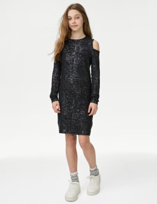 

M&S Collection Folien-Kleid mit hohem Baumwollanteil (6-16 J.) - Carbon, Carbon