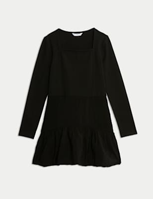 

Girls M&S Collection Cotton Rich Puff Ball Dress (6-16 Yrs) - Black, Black