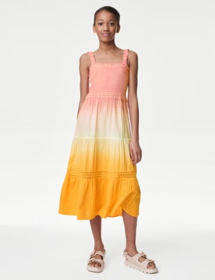 

Girls M&S Collection Pure Cotton Ombre Tiered Maxi Dress (6-16 Yrs) - Pink Mix, Pink Mix