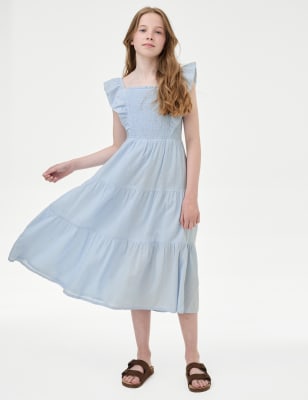 

Girls M&S Collection Cotton Rich Dress (6-16 Yrs) - Blue, Blue