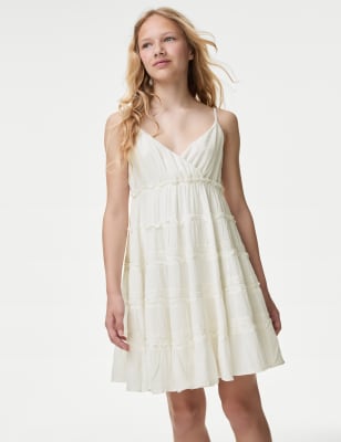

Girls M&S Collection Lace Trim Dress (6-16 Yrs) - Ivory, Ivory