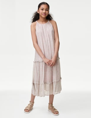 

M&S Collection Vestido floral metalizado (6-16 años) - Pink Mix, Pink Mix