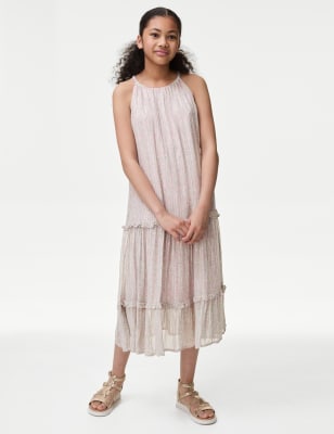 

Girls M&S Collection Metallic Floral Print Dress (6-16 Yrs) - Pink Mix, Pink Mix