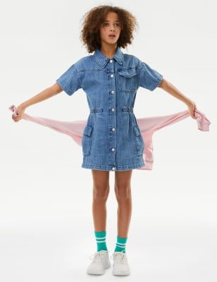 

Girls M&S Collection Denim Cargo Dress (6-16 Yrs), Denim