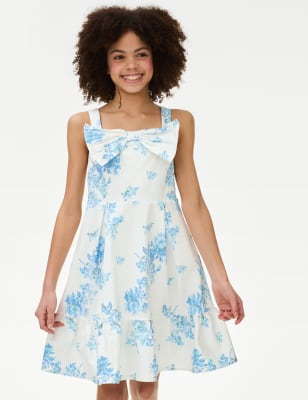

Girls M&S Collection Cotton Rich Sateen Floral Dress (7-16 Yrs) - Blue Mix, Blue Mix