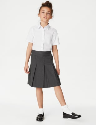 

Girls M&S Collection Girls' Plus Fit Permanent Pleats School Skirt (2-18 Yrs) - Grey, Grey