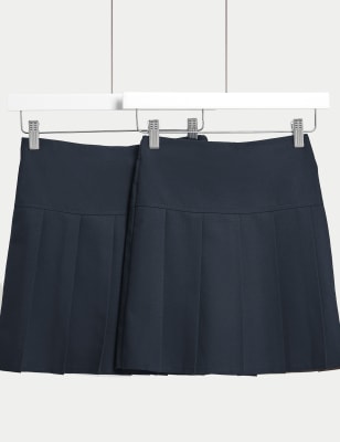 

Girls M&S Collection 2pk Girls' Crease Resistant School Skirts (2-16 Yrs) - Navy, Navy