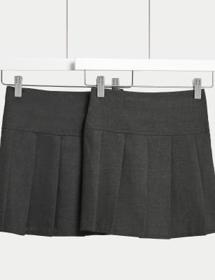 

Girls M&S Collection 2pk Girls' Crease Resistant School Skirts (2-16 Yrs) - Grey, Grey