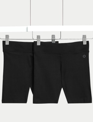 

Goodmove Pack de 2 pantalones cortos de ciclista escolares de algodón para chicas (2-16 años) - Black, Black