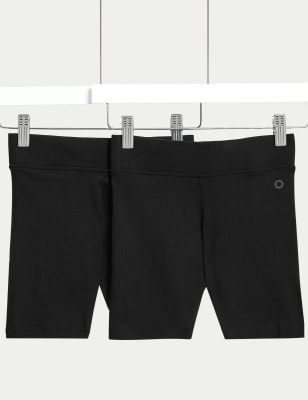 

Girls Goodmove 2pk Girls' Cotton Rich School Cycling Shorts (2-16 Yrs) - Black, Black