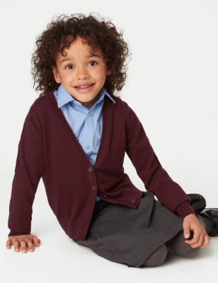 

Girls M&S Collection 2pk Girls' Pure Cotton School Cardigan (3-18 Yrs) - Burgundy, Burgundy