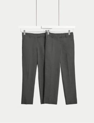 

Girls M&S Collection 2pk Girls' Slim Leg Longer Length School Trousers (2-18 Yrs) - Grey, Grey