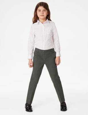 

Girls M&S Collection 2pk Girls' Easy Dressing School Trousers (3-18 Yrs) - Grey, Grey