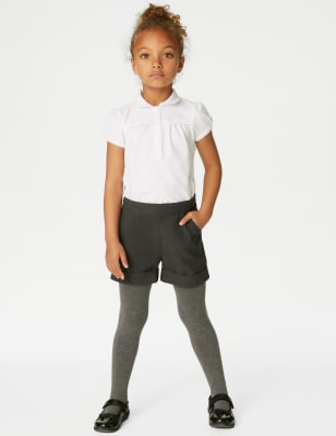 

Girls M&S Collection Girls' Turn Up School Shorts (2-16 Yrs), Grey