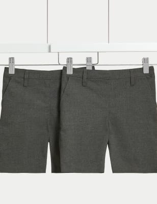 

M&S Collection 2er-Pack Schulshorts mit schmalem Bein für Mädchen (2-16 J.) - Grey, Grey