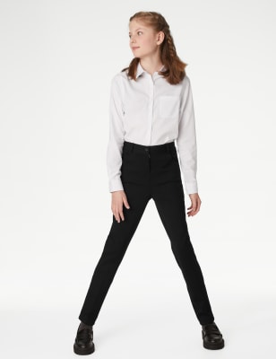 

Girls M&S Collection Girls' Skinny Leg Jersey School Trousers (9-18 Yrs) - Black, Black