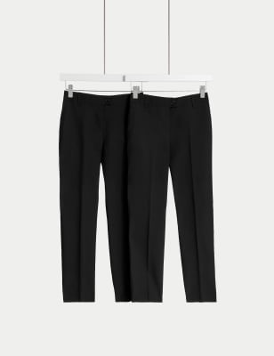 

Girls M&S Collection 2pk Girls' Longer Length School Trousers (2-18 Yrs) - Grey, Grey