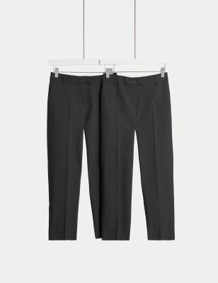 

Girls M&S Collection 2pk Girls' Grow-Proof Cuff School Trousers (2-18 Yrs) - Grey, Grey