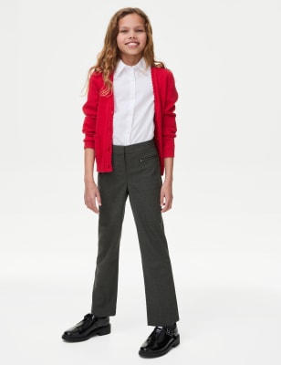 

M&S Collection Schulhose mit schmalem Bein und Reißverschlusstaschen für Mädchen (2-18 J.) - Grey, Grey