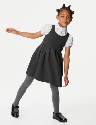 

Girls M&S Collection Girls' Jersey Bow School Pinafore (2-12 Yrs) - Grey, Grey