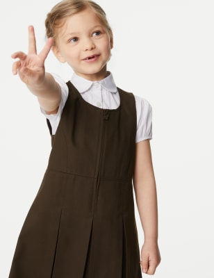 

Girls M&S Collection Girls' Pleated School Pinafore (2-12 Yrs) - Brown, Brown