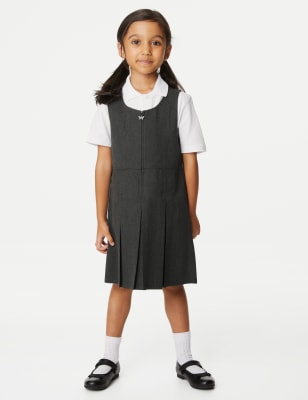 

Girls M&S Collection Girls' Longer Length Pleated School Pinafore (2-12 Yrs) - Grey, Grey