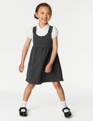 

Girls M&S Collection Girls Jersey Heart Pocket School Pinafore (2-12 Yrs) - Grey, Grey