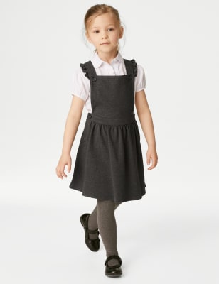 

Girls M&S Collection Girls' Jersey Frilled School Pinafore (2-12 Yrs) - Grey, Grey