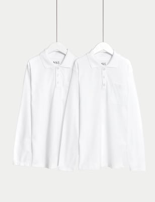 

Unisex,Boys,Girls M&S Collection Pure Cotton Easy Dressing StayNew™ Polo Shirts (3-18 Yrs) - White, White