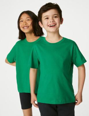 

M&S Collection Unisex-T-Shirt für die Schule aus reiner Baumwolle (2-16 Jahre) - Emerald, Emerald