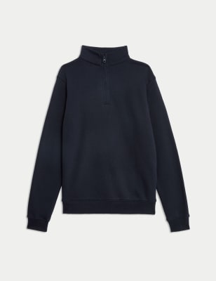

Unisex,Boys,Girls M&S Collection Senior Zip Neck Sweatshirt (10-16 Yrs) - Navy, Navy