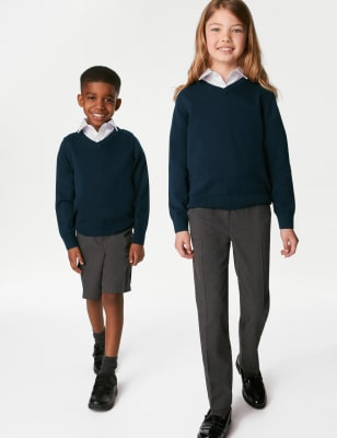 

Unisex,Boys,Girls M&S Collection 2pk Unisex Pure Cotton School Jumper (3-18 Yrs) - Navy, Navy