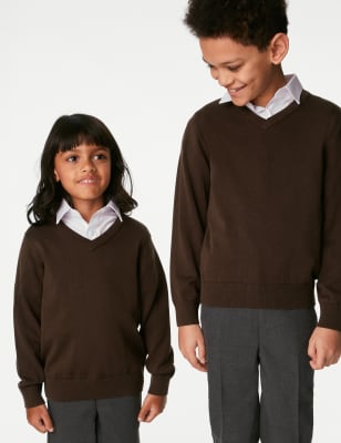 

Unisex,Boys,Girls M&S Collection 2pk Unisex Pure Cotton School Jumper (3-18 Yrs) - Brown, Brown