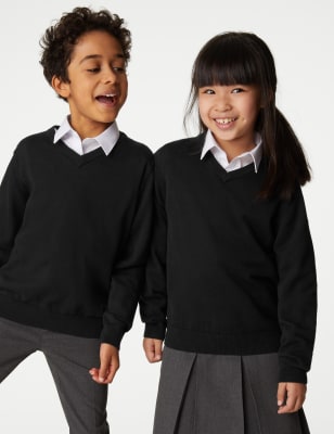 

Unisex,Boys,Girls M&S Collection 2pk Unisex Pure Cotton School Jumper (3-18 Yrs), Black