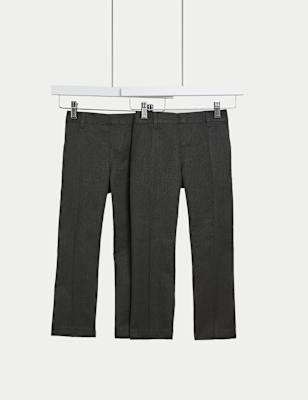 

Boys M&S Collection 2pk Boys' Regular Leg School Trousers (2-18 Yrs), Charcoal