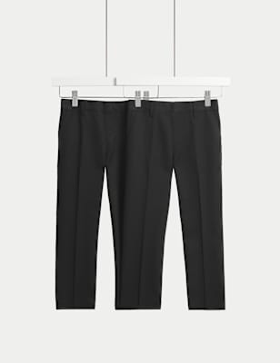 

Boys M&S Collection 2pk Boys' Regular Leg School Trousers (2-18 Yrs), Black