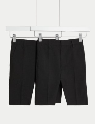 

Boys M&S Collection 2pk Boys' Slim Leg School Shorts (2-14 Yrs) - Charcoal, Charcoal